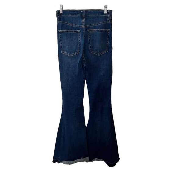 Free People Irreplaceable Flare Button Fly Raw Hem Jeans 27 - Picture 7 of 12